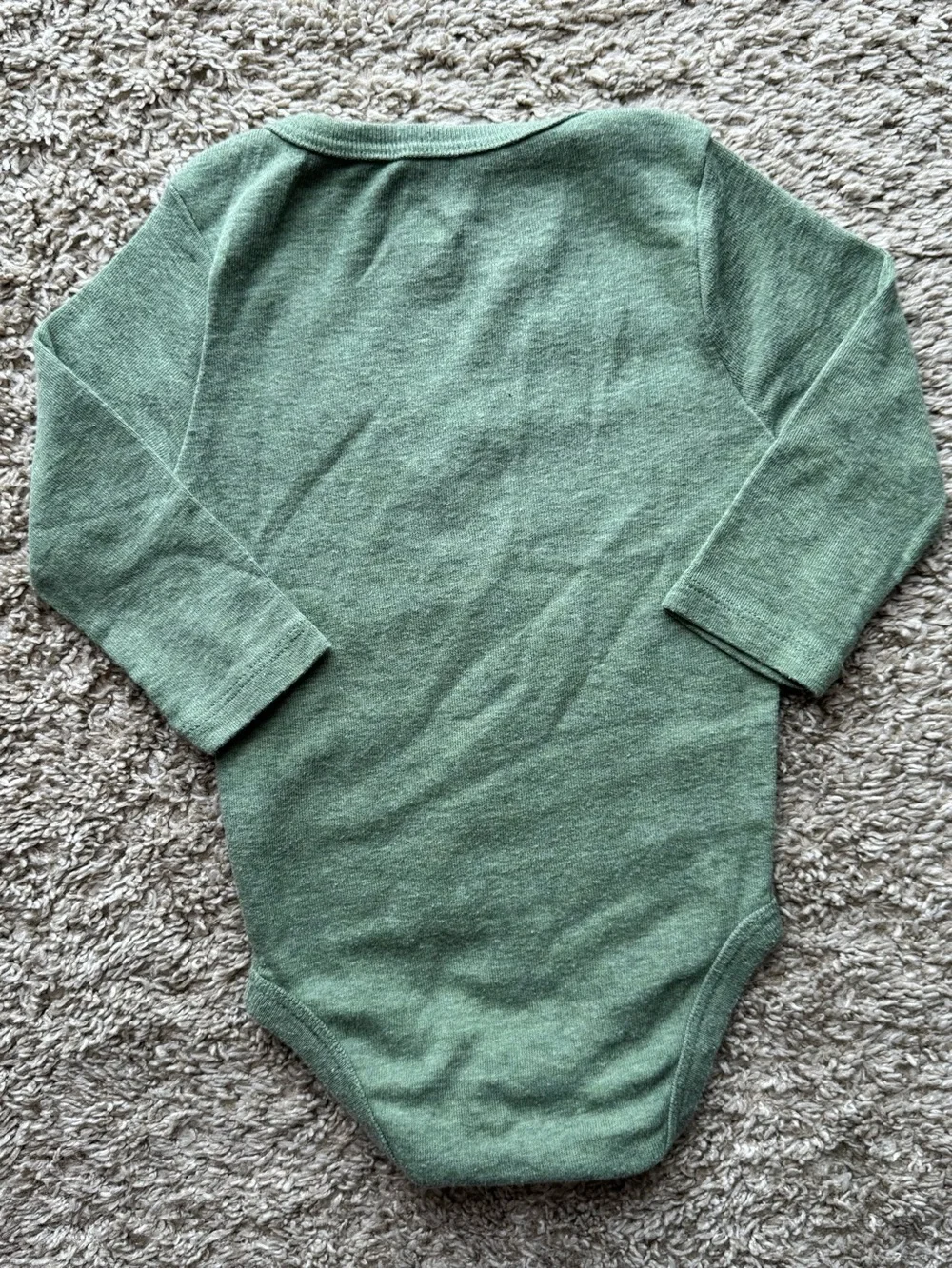 Cloud Island Sage Green Long Sleeve Bodysuit Baby 3-6 Months Solid One Piece